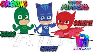 PJ Masks New Coloring Page  Disney Jr Coloring Book for Kids to Learn Colors [upl. by Tiebold21]