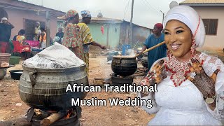 African Muslim Traditional Wedding with Big PARTY COOKING  West Africa [upl. by Aret]