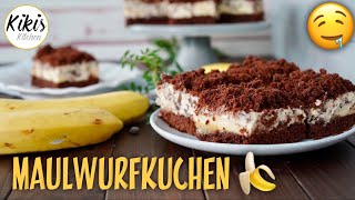 Maulwurfkuchen vom Blech  Schnell selbst gebacken mit Rührteig und Bananen [upl. by Zacek811]