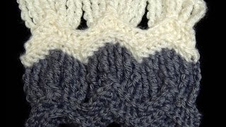 Crochet  Punto Clasico de Ondas en Abanico Parte 2 de 2 [upl. by Hazmah]