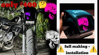 splendor modified headlight  splendor skull headlight trending ⚠️  full making installation [upl. by Notnilc946]