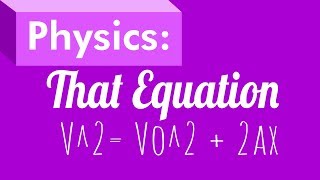 Physics That Equation finding final velocity without time [upl. by Lenor]