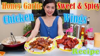 Chicken Wings Recipe Honey Garlic amp Sweet and Spicy [upl. by Naujit323]