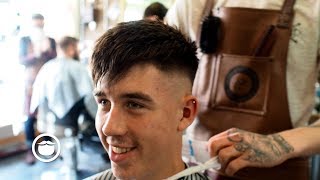 Textured High Fade Haircut at the Barbershop [upl. by Licko]