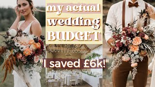 MY REAL UK WEDDING BUDGET  Money saving tips  accurate wedding costs breakdown  TheGingerFringe [upl. by Lynnworth686]