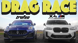 2023 Maserati Grecale Trofeo vs BMW X4M Competition the unexpected happens Drag and Roll Race [upl. by Pilar]