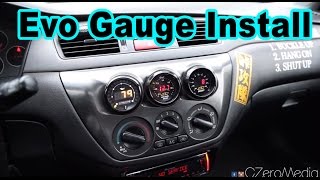 How To Install Gauges In Evo  Boost Temp Pressure AFR  Voltex Evo Build 21 [upl. by Ahsikad444]