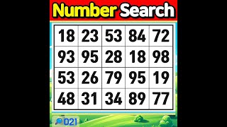 NumberSearch Are you a genius 【Memory  Concentration  Brain training】 021 [upl. by Sewellyn]