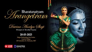 Bharatanatyam Arangetram  Davina Annlyn Shaji Disciple of Revathy Vayalar [upl. by Eilarol]