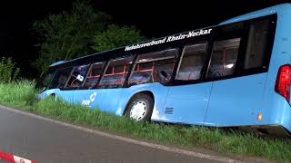 Linienbus rollt auf L535 bei Neckarsteinach den Abhang herunter [upl. by Doi]