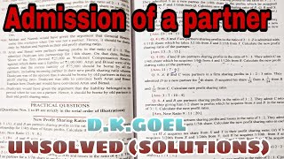 Admission of a partner  dk goel solutions  Class 12 [upl. by Franck]