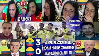 PRENSA E HINCHAS COLOMBIANOS REACCIONAN A ECUADOR 30 COLOMBIA DEBÚT Y GOLEADA EN LOS PRE OLÍMPICOS [upl. by Tterrab]