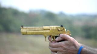 Shooting the Gold Tiger Stripe Desert Eagle in 50AE [upl. by Delmar]