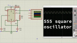 How to simulate Square Wave Generator 555 Timer in Proteus [upl. by Cavill]