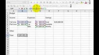 Excel Basics  How to create a budget on a spreadsheet [upl. by Narual]