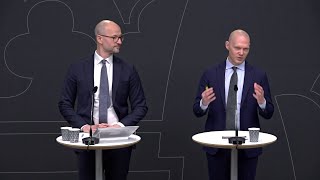 Pressträff med finansmarknadsminister Niklas Wykman och utredare Olof Sandstedt [upl. by Darleen]