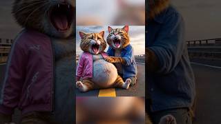 During the morning walk pregnant cat has stomach ache cat catlovers kitten cattales catshorts [upl. by Notrom]