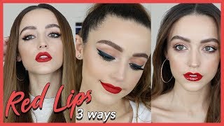 3 EASY MAKEUP LOOKS TO PAIR WITH RED LIPSTICK [upl. by Ennasor]