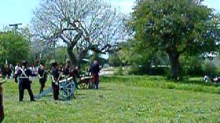 Presidio La Bahia  Goliad TX  2010 reenactment  Spanish cannons fire [upl. by Ayahc]