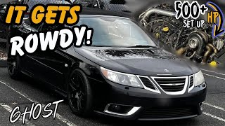 FINALLY GOT TO DO SOME PULLS IN MY 500hp BIG TURBO SAAB 93 AERO CONVERTIBLE POV DRIVE [upl. by Nomad84]