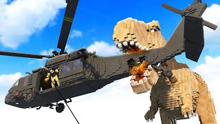 DINOSAUR Causes Helicopter Crash  Teardown Mods Gameplay [upl. by Lleder725]