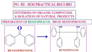 BENZOPINACOL SYNTHESIS BENZOPINACOL PREPARATION FROM BENZOPHENONE [upl. by Besnard524]