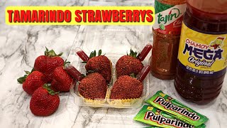 HOW TO MAKE TAJIN AND CHAMOY COVERD STRAWBERRYS  EASY AND FAST mouth watering [upl. by Naiviv765]