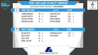 SACA Premier Cricket  Brien Family Shield  Round 5  Port Adelaide v West Torrens  Day 2 [upl. by Neerehs109]