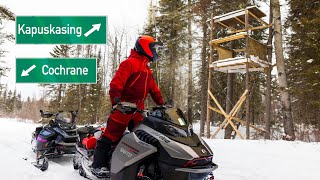 Snowmobiling KAPUSKASING amp COCHRANE Ontario  Her first saddlebag trip [upl. by Atikan]