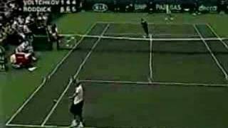 andy roddick hits record serve 155 mph [upl. by Ynaffets]