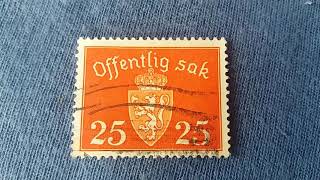 NORWAY Old Postage Stamp Offentlig sak 25 [upl. by Kornher]