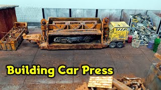 Building Junkyard Car Press Trailer in 164 scale [upl. by Arral375]