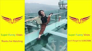 China Glass Bridge  Funny MomentPeople are terrified to cross  Glass Bridge China [upl. by Egdirdle]