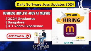 Business Analyst Jobs at Meesho  2024 Graduates  Bangalore  01 Years Experience  Apply Now [upl. by Premer122]