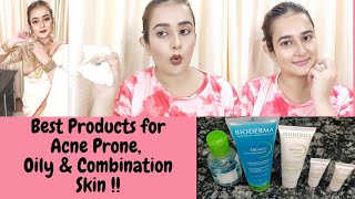 Best Products for Acne ProneOily amp Combination Skin BiodermaGet Unready With Me  SWATI BHAMBRA [upl. by Lyell]