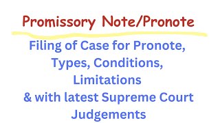 Promissory NotePronoteSuit for recovery of moneyLimitations for Pronote caseSC Judgements [upl. by Jackqueline]