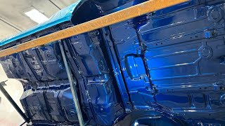 Painting The Bottom of a 1970 Chevelle Indigo Blue with Faded Stripes [upl. by Agneta]