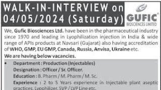 Gufic Biosciences Divis Laboratories  Walkin Interview Jobs  Multiple Dept  Date 2024 [upl. by Eirojram161]