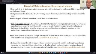 ASM discontinuation in controlled patients with adult onset epilepsy ILAE East Med amp Africa 28 July [upl. by Lillywhite]