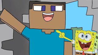 STEVE Animação Among Us vs Minecraft  Bob Esponja REACT [upl. by Tawney]