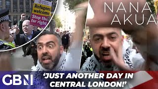 WATCH Stand up to Racism protester appears to ATTACK GB News reporter at Whitehall march [upl. by Enoval]