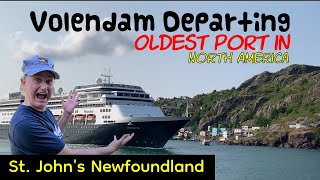 HAL Volendam Departing Historic St John’s Newfoundland and Labrador Aug 15 2024 [upl. by Ynatil]