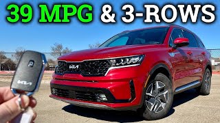 3Rows AND Efficient 2022 Kia Sorento Hybrid Review amp Drive [upl. by Esertak]