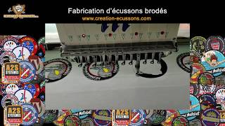 Création et fabrication décussons brodés CREATIONECUSSONSCOM  EMBROIDERY PATCHS [upl. by Olav]