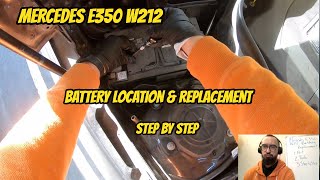 Mercedes E350 battery replacement and location Step by Step DIY change size 48 and 49 W212 EClass [upl. by Nahgen795]