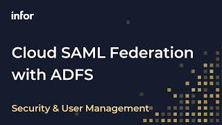 How to Leverage Cloud SAML Federation with the ADFS Identity Provider [upl. by Aicina830]