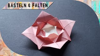 Origami Seerose 🌸  Seerose aus Papier basteln  einfache Anleitung zum nachmachen [upl. by Persas]