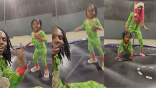 Polo G Jumping On Trampoline With Son For Christmas [upl. by Luckin]