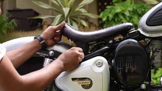 Rajputana Custom Seat Installation  Royal Enfield [upl. by Shelba]