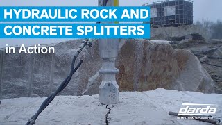 DARDA  HYDRAULIC ROCK AND CONCRETE SPLITTERS in Action [upl. by Norby]